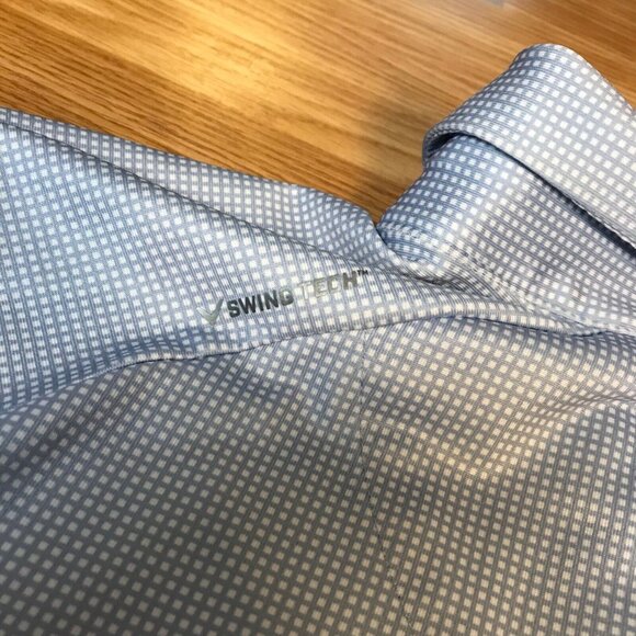 Mens Callaway Golf Short Sleeve Polo Shirt Light Blue Check Opti Dri Sz XL Light - Picture 8 of 11